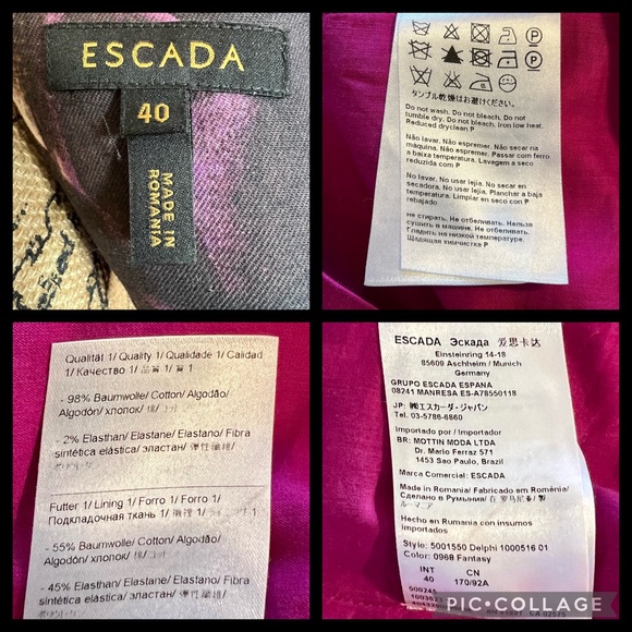 New Escada Delphi Dress in “Fantasy”- Euro-40 U.S.-10 - Picture 15 of 15